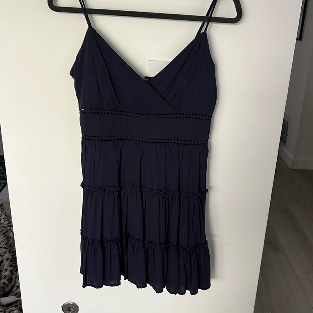 NWT ROW A mini TRIM DRESS NAVY L